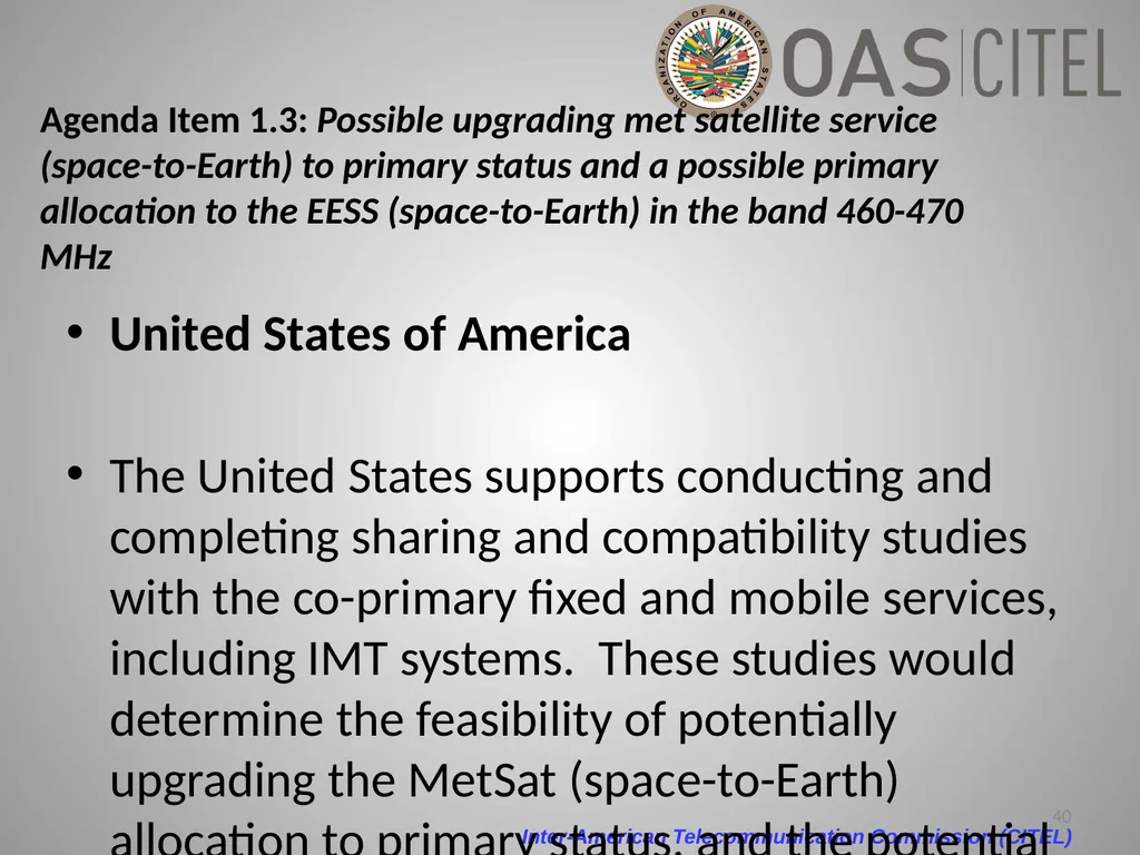 Inter-American Telecommunication Commission - slide 40 of 84