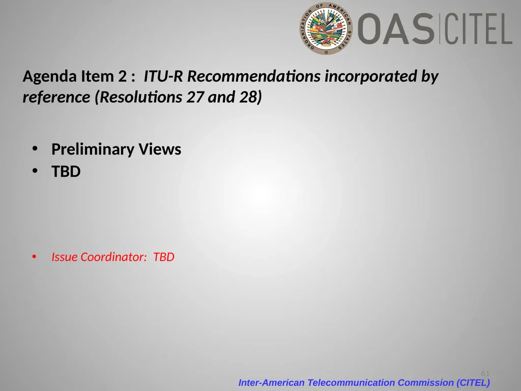 Inter-American Telecommunication Commission - slide 61 of 84