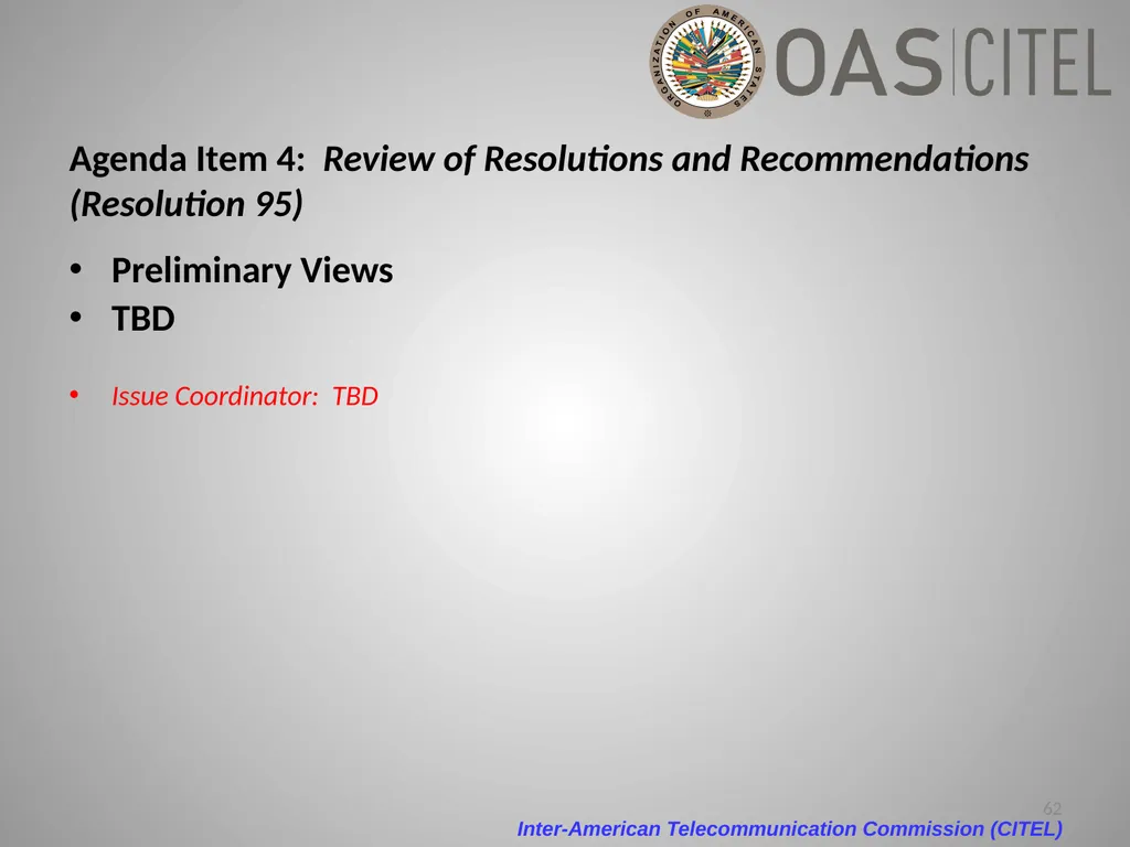 Inter-American Telecommunication Commission - slide 62 of 84