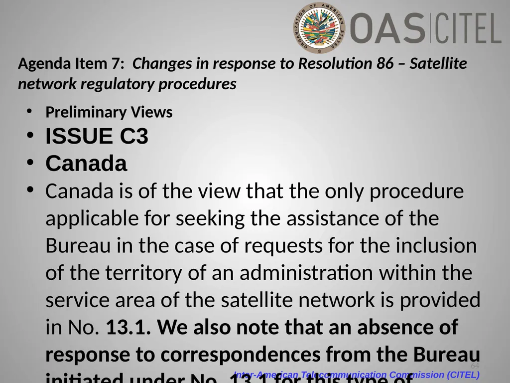 Inter-American Telecommunication Commission - slide 64 of 84