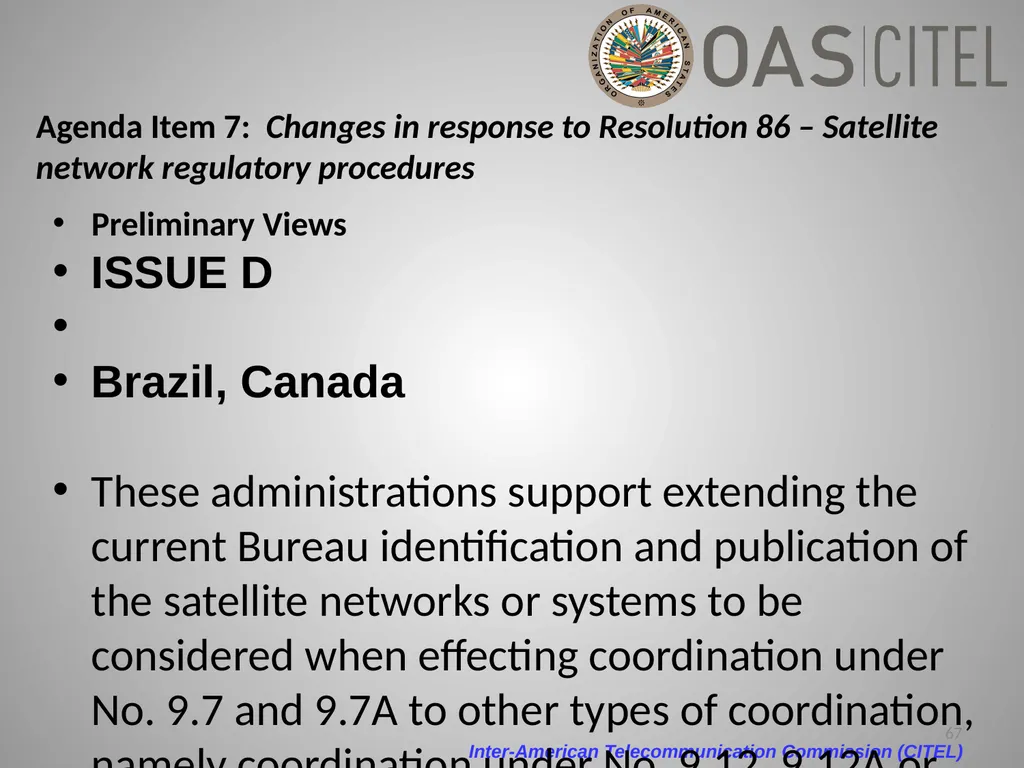 Inter-American Telecommunication Commission - slide 67 of 84