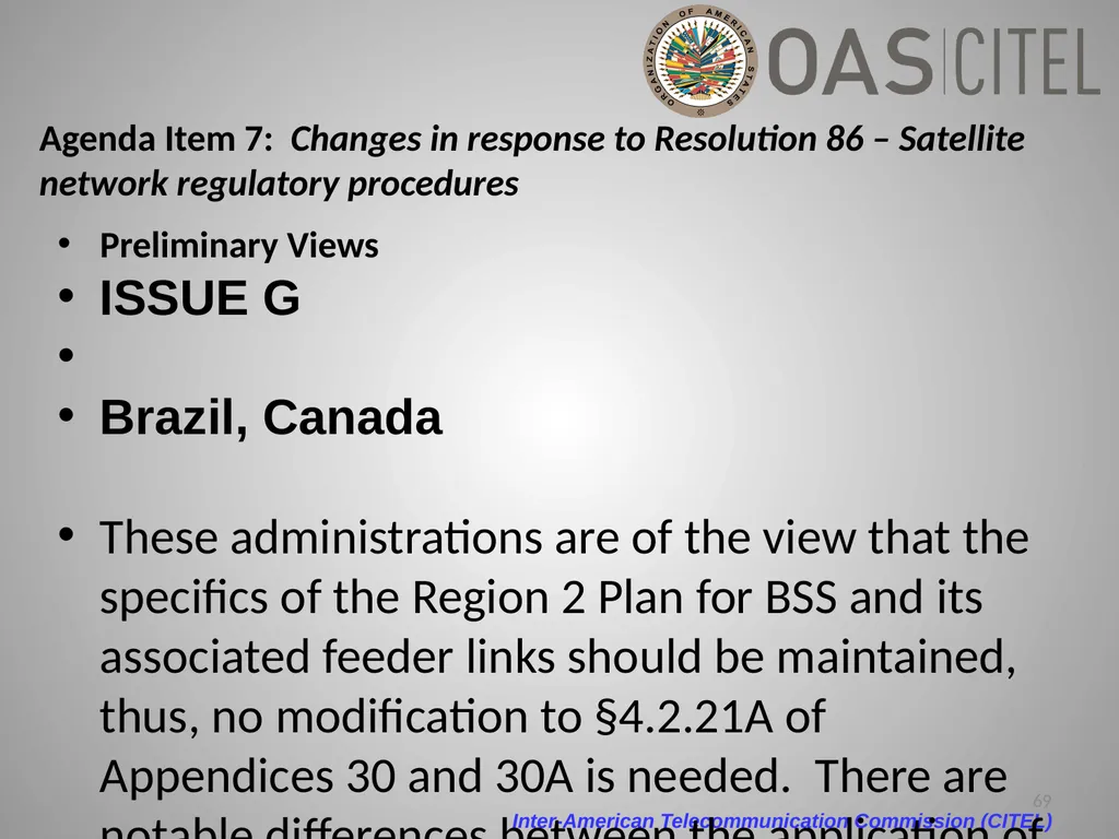 Inter-American Telecommunication Commission - slide 69 of 84