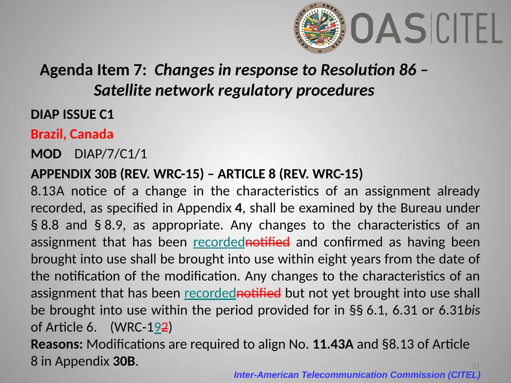 Inter-American Telecommunication Commission - slide 31 of 84