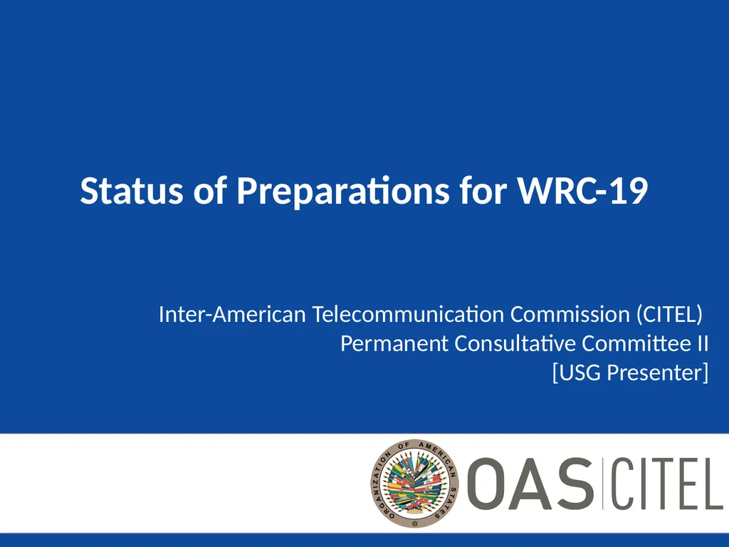 Inter-American Telecommunication Commission - slide 1 of 84