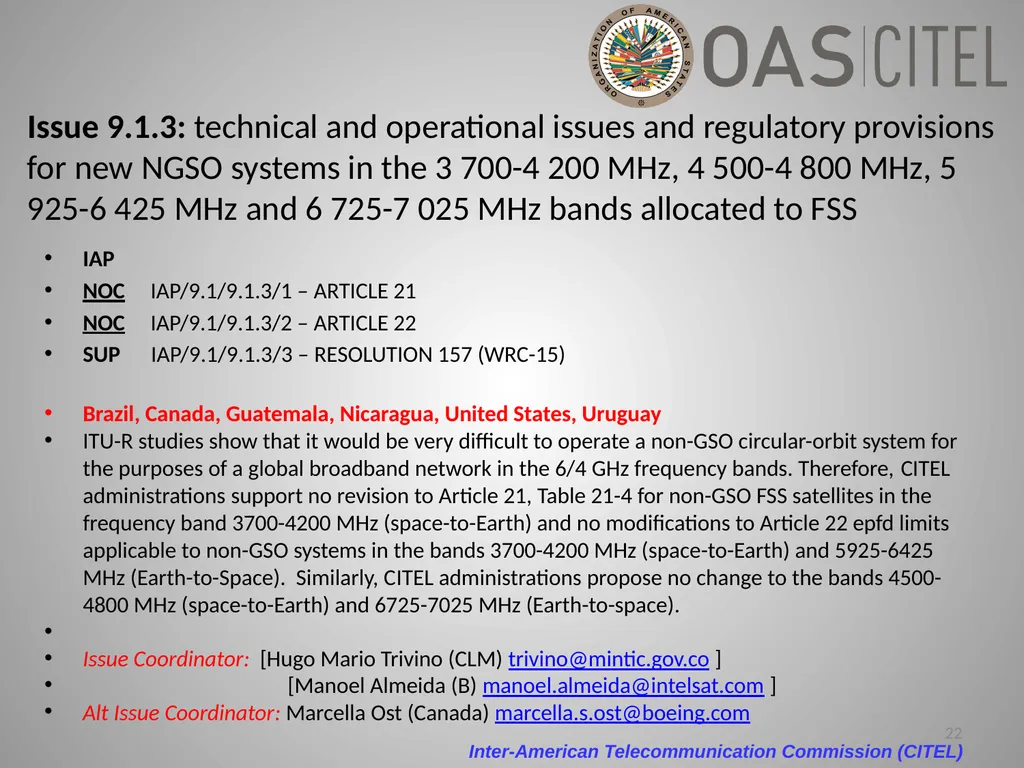 Inter-American Telecommunication Commission - slide 22 of 84
