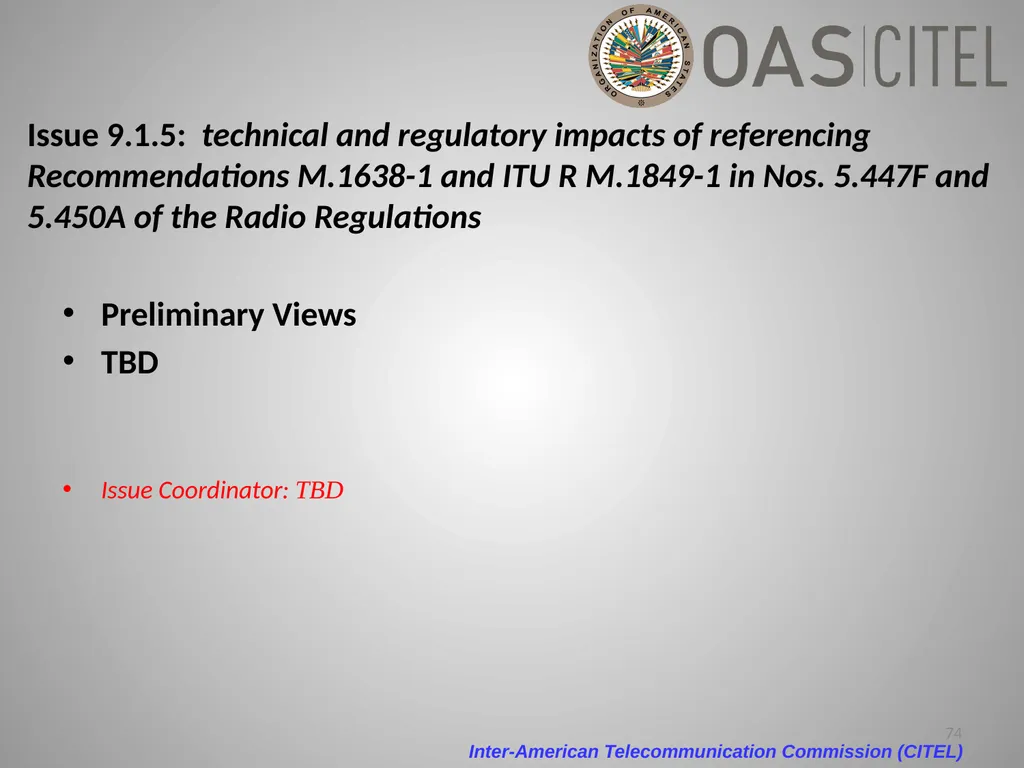 Inter-American Telecommunication Commission - slide 74 of 84
