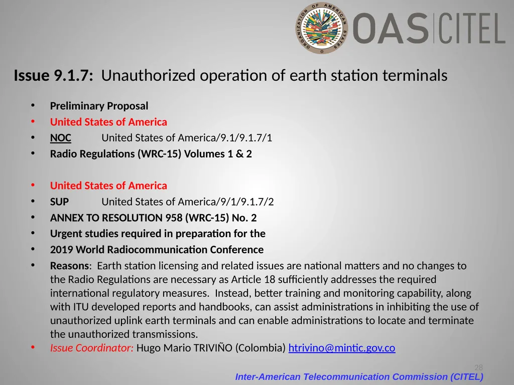 Inter-American Telecommunication Commission - slide 28 of 84