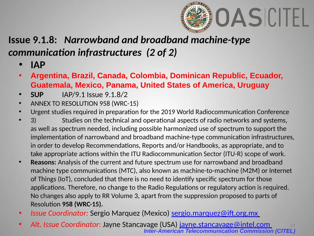 Inter-American Telecommunication Commission - slide 24 of 84