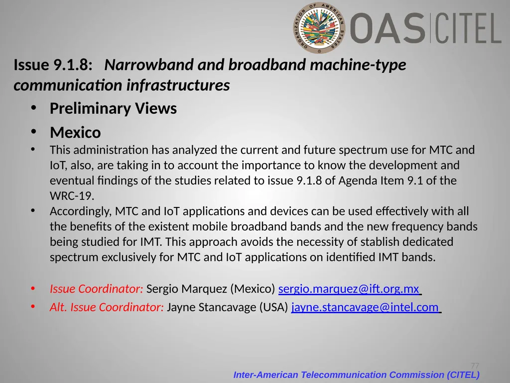 Inter-American Telecommunication Commission - slide 77 of 84