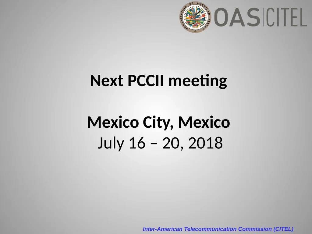 Inter-American Telecommunication Commission - slide 82 of 84