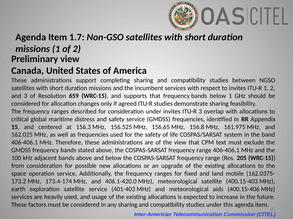 Inter-American Telecommunication Commission - slide 45 of 84