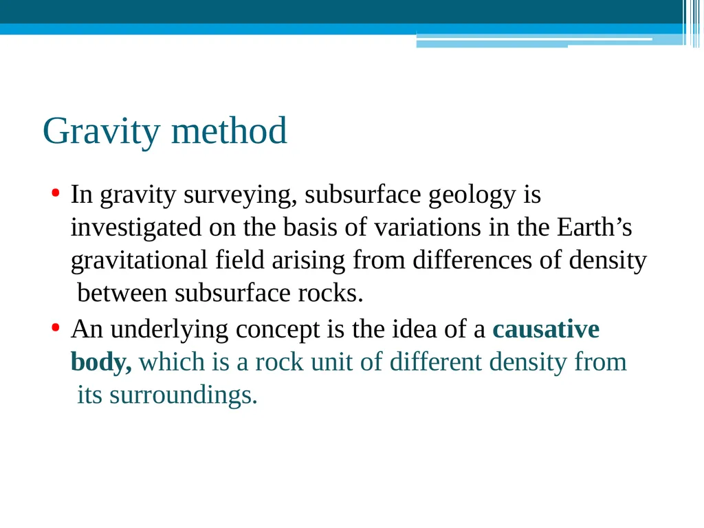 Gravity Method Geophysics (Definition) Geophysics - slide 9 of 25