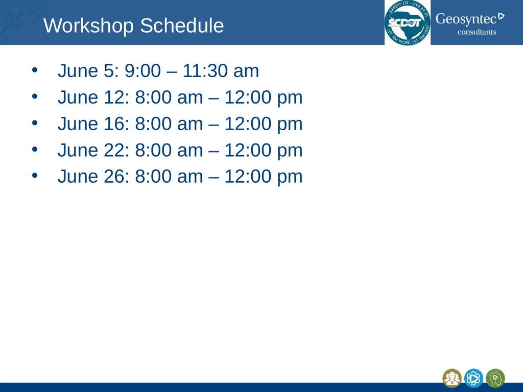 South Carolina DOT Training Workshop Geophysics - slide 3 of 16
