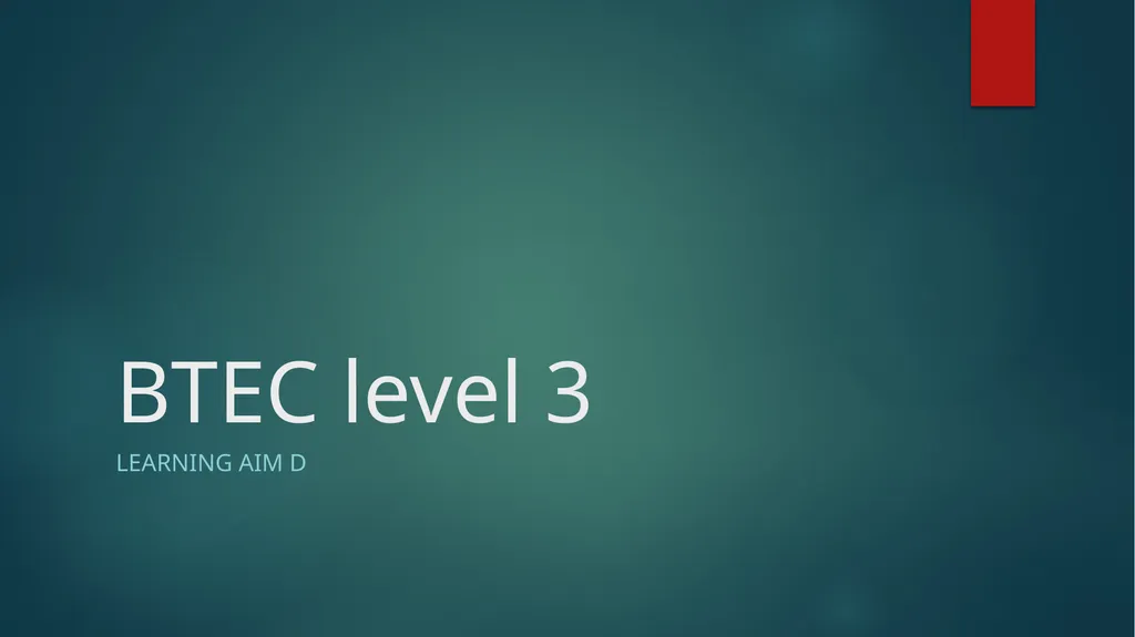 BTEC level 3 Learning Aim D Keyword URL – stands - slide 1 of 18