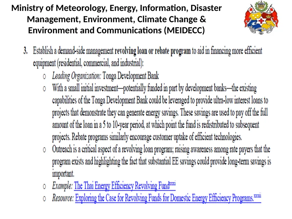 Ministry of Meteorology, Energy, Information, - slide 12 of 13