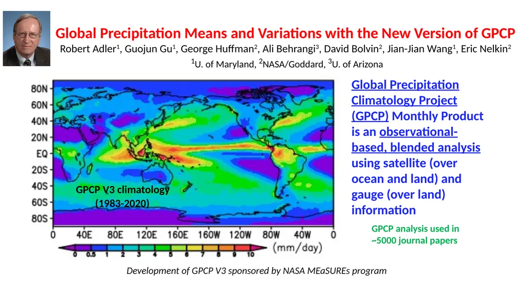 Global Precipitation Means and Variations with the - slide 1 of 12