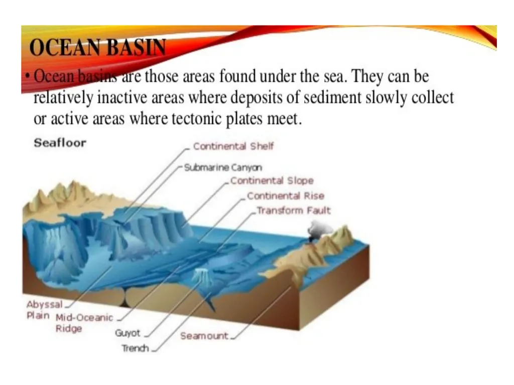 Oceanography: Definition, Topography of the ocean - slide 10 of 27