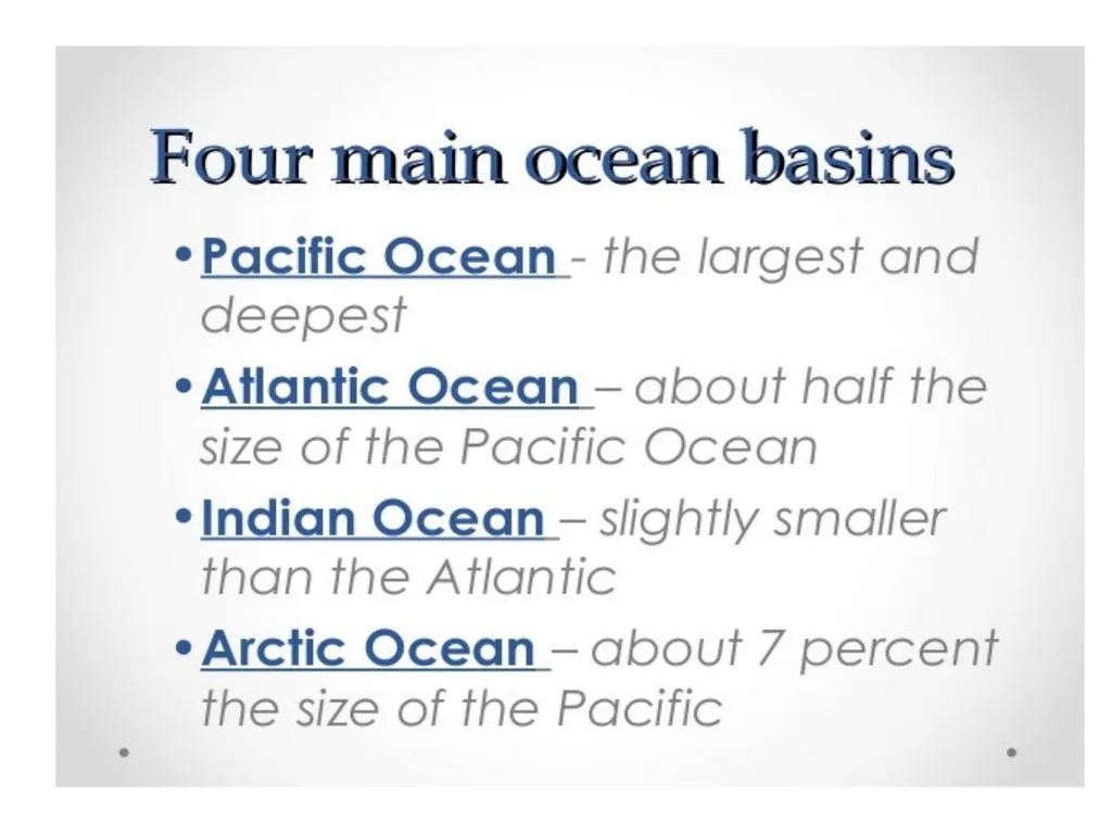 Oceanography: Definition, Topography of the ocean - slide 3 of 27