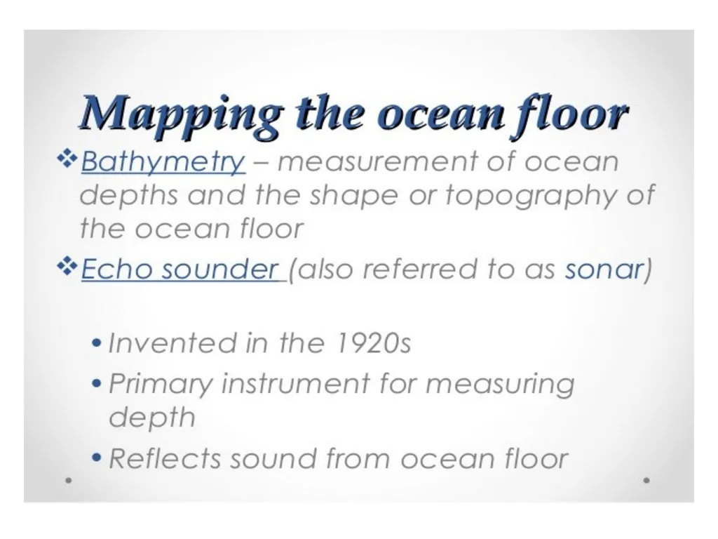 Oceanography: Definition, Topography of the ocean - slide 4 of 27