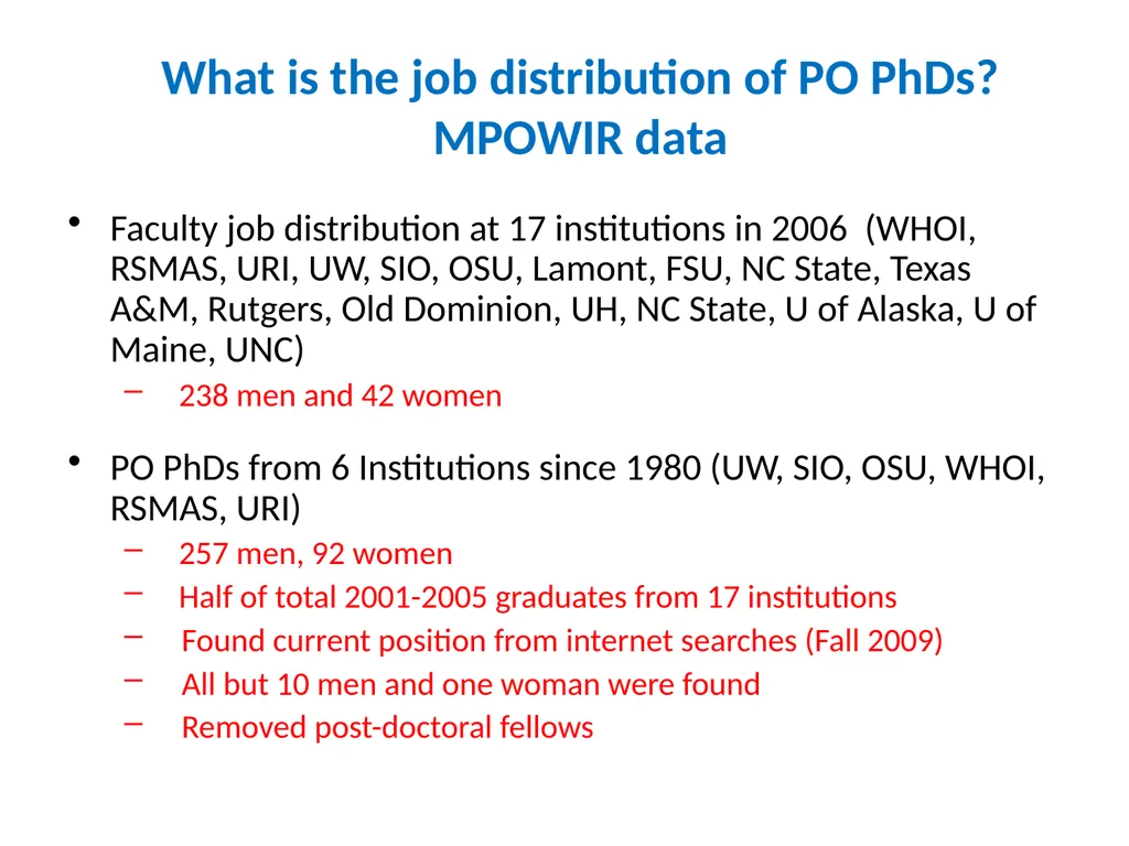 Where do all the oceanographers go? Career paths - slide 3 of 28