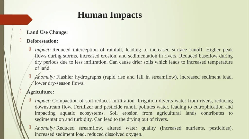 Anthropogenic Activities and River Basin Hydrology - slide 6 of 13