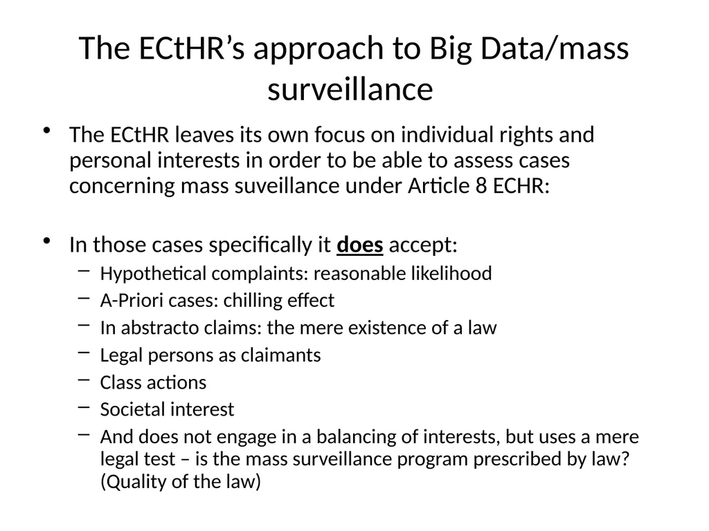 The ECtHR’s case law on data protection Bart van - slide 55 of 58