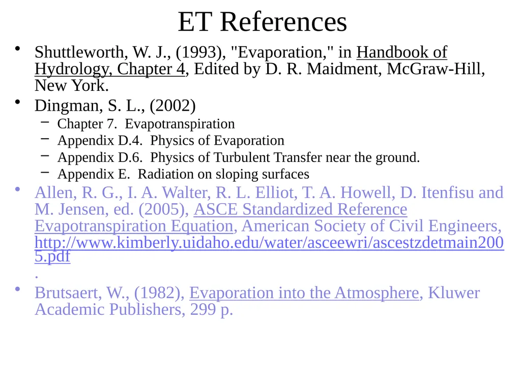 Evaporation and Transpiration Evapotranspiration - slide 6 of 18