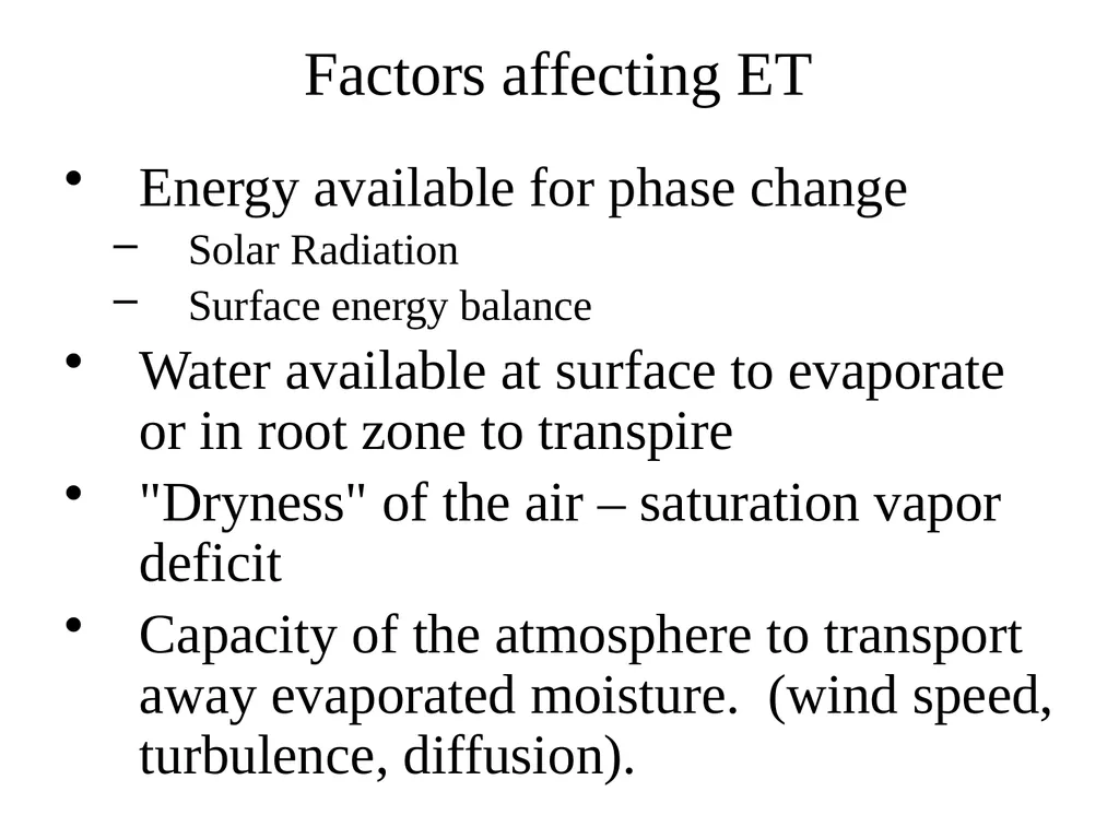 Evaporation and Transpiration Evapotranspiration - slide 5 of 18