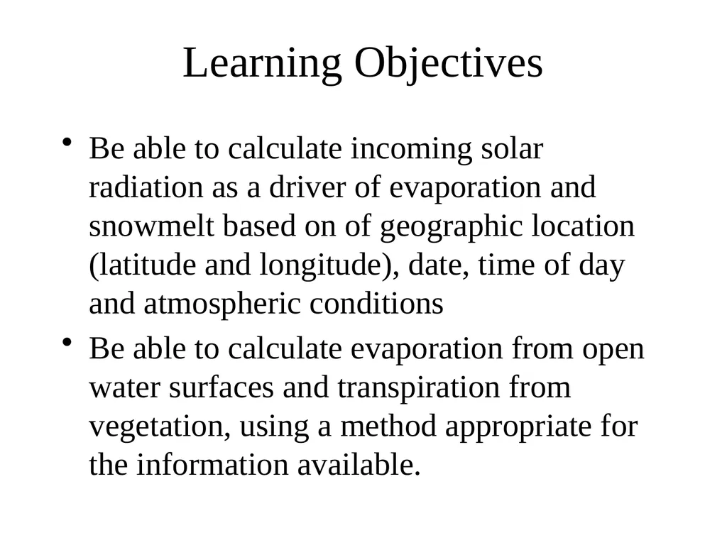 Evaporation and Transpiration Evapotranspiration - slide 2 of 18