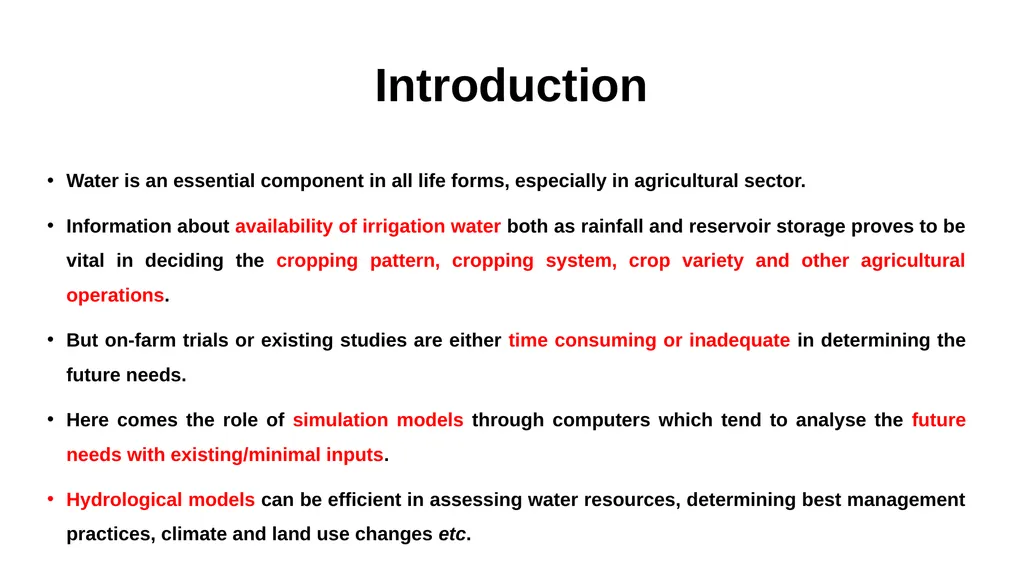 Hydrology and its impact on crop yields using SWAT - slide 2 of 7