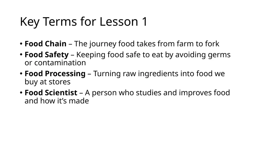 Food Science in Agriculture Unit 4 Food Science - slide 5 of 61