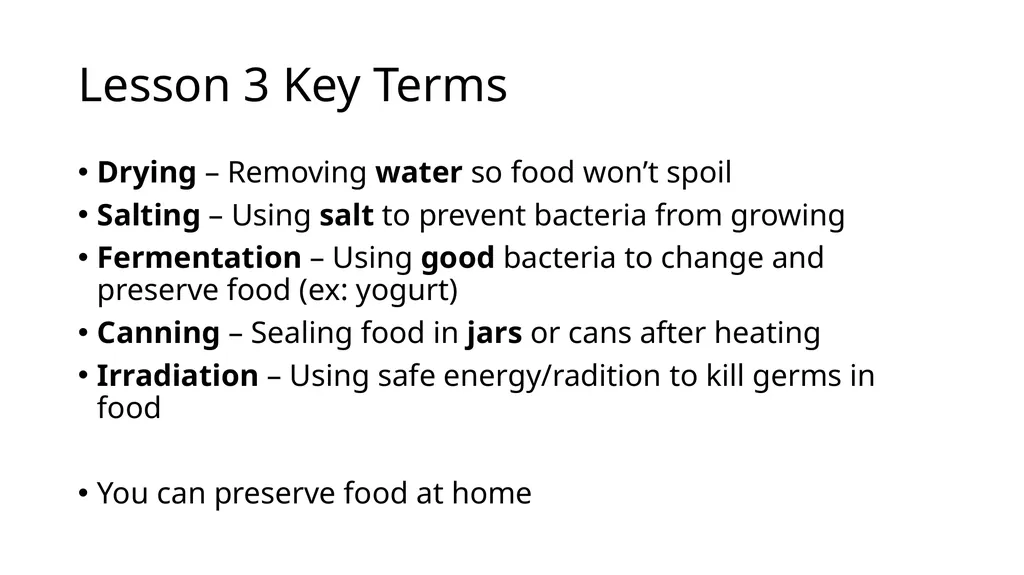 Food Science in Agriculture Unit 4 Food Science - slide 30 of 61