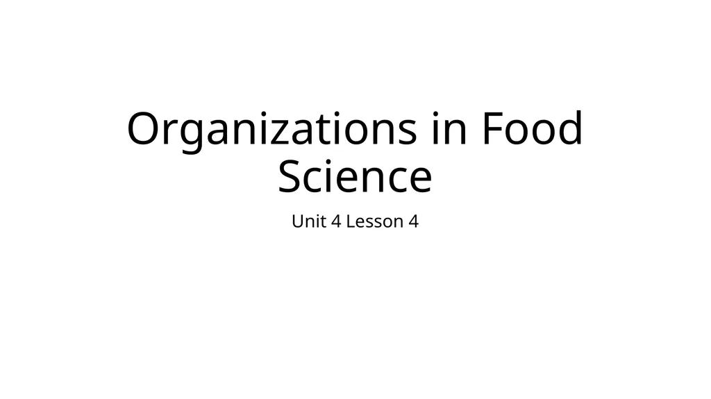 Food Science in Agriculture Unit 4 Food Science - slide 39 of 61