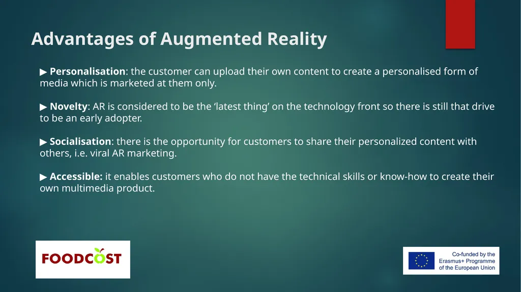 Augmented reality Consumer food related - slide 3 of 12