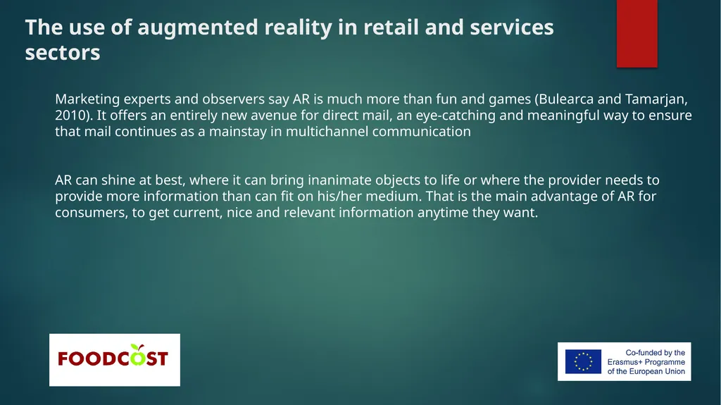 Augmented reality Consumer food related - slide 8 of 12