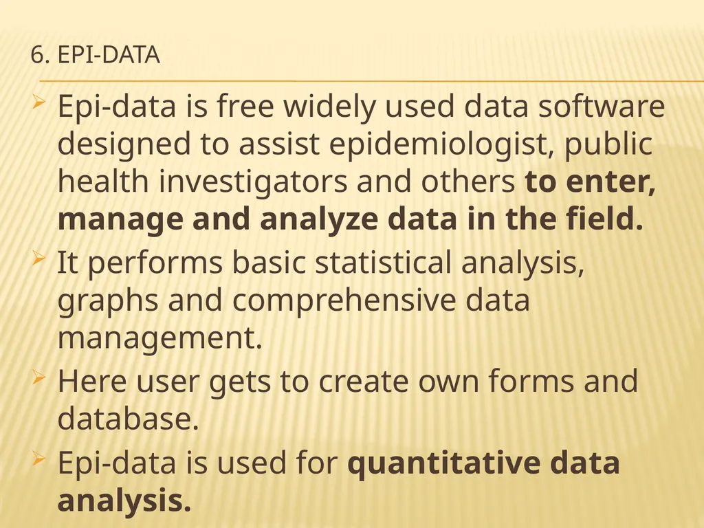 INTRODUCTION TO Statistical SoftwareS What is - slide 20 of 25