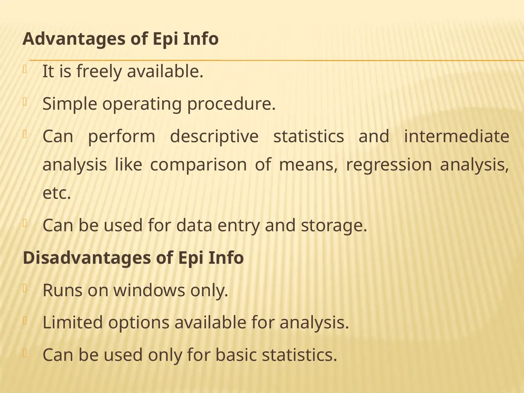 INTRODUCTION TO Statistical SoftwareS What is - slide 12 of 25