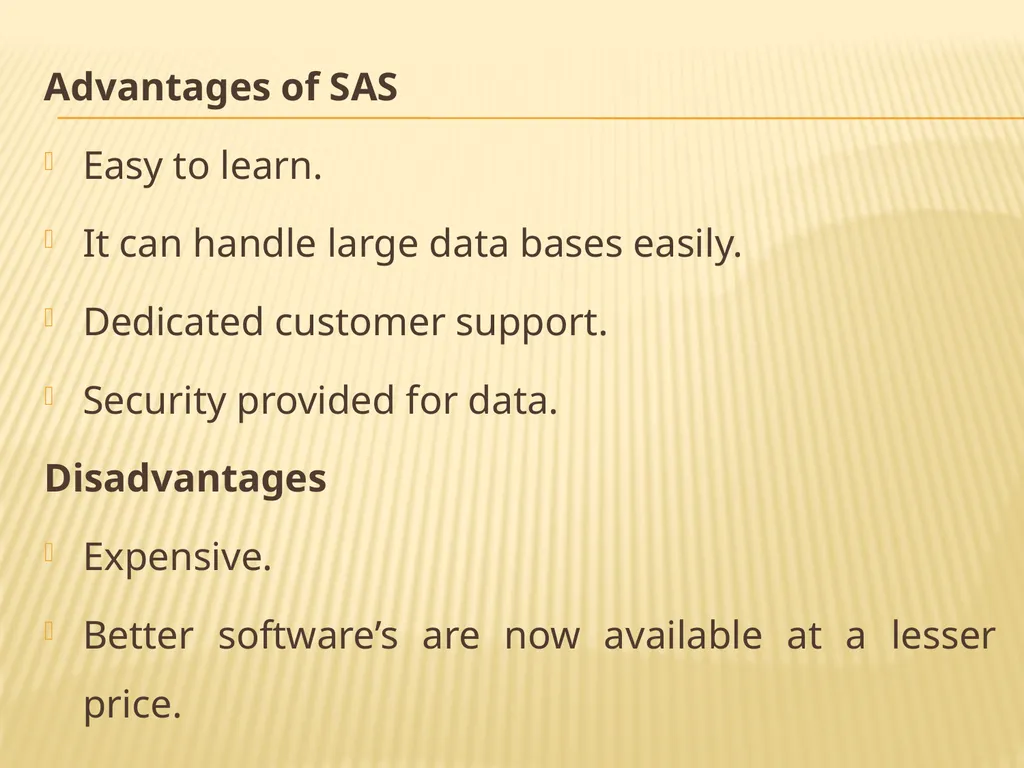 INTRODUCTION TO Statistical SoftwareS What is - slide 14 of 25