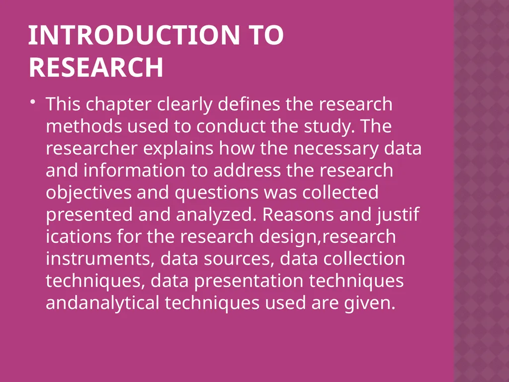 RESEARCH METHODOLOGY DEPARTMENT OF STATISTICS - slide 2 of 11