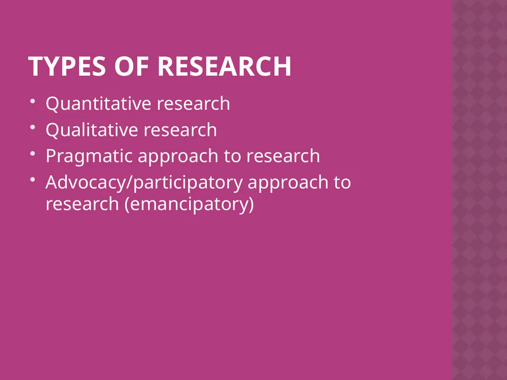 RESEARCH METHODOLOGY DEPARTMENT OF STATISTICS - slide 4 of 11