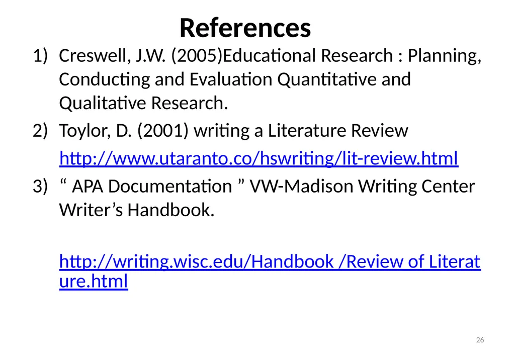 Importance of literature review Dr. Neelima Mehta - slide 26 of 28