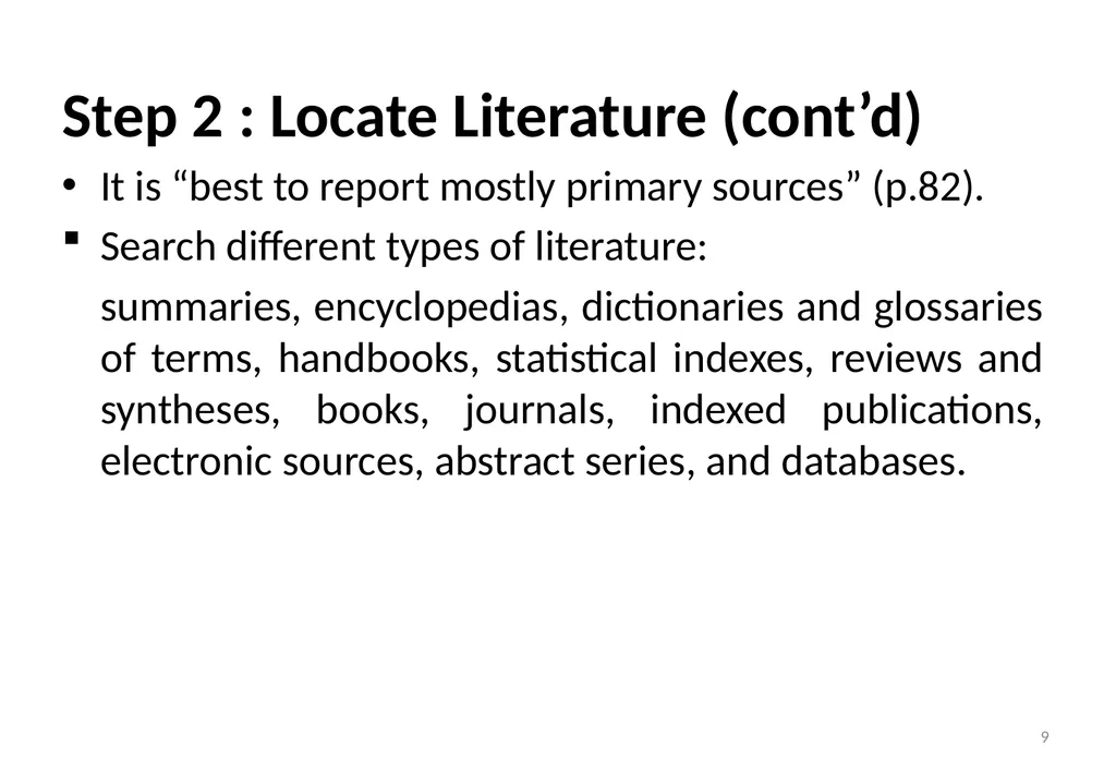 Importance of literature review Dr. Neelima Mehta - slide 9 of 28