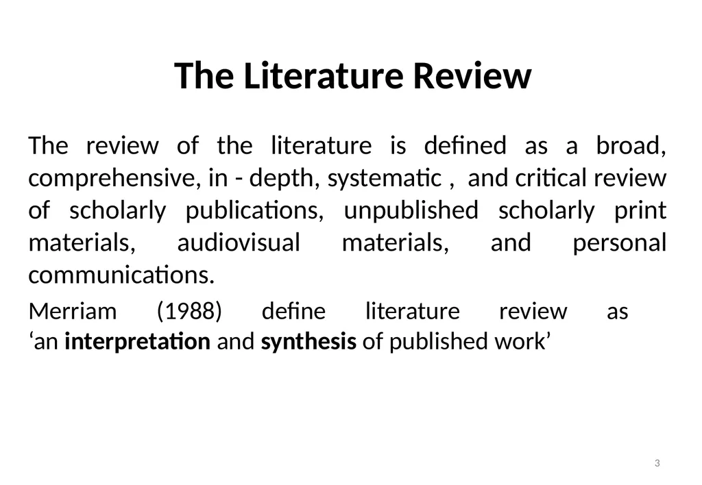 Importance of literature review Dr. Neelima Mehta - slide 3 of 28