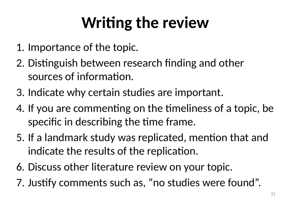 Importance of literature review Dr. Neelima Mehta - slide 21 of 28