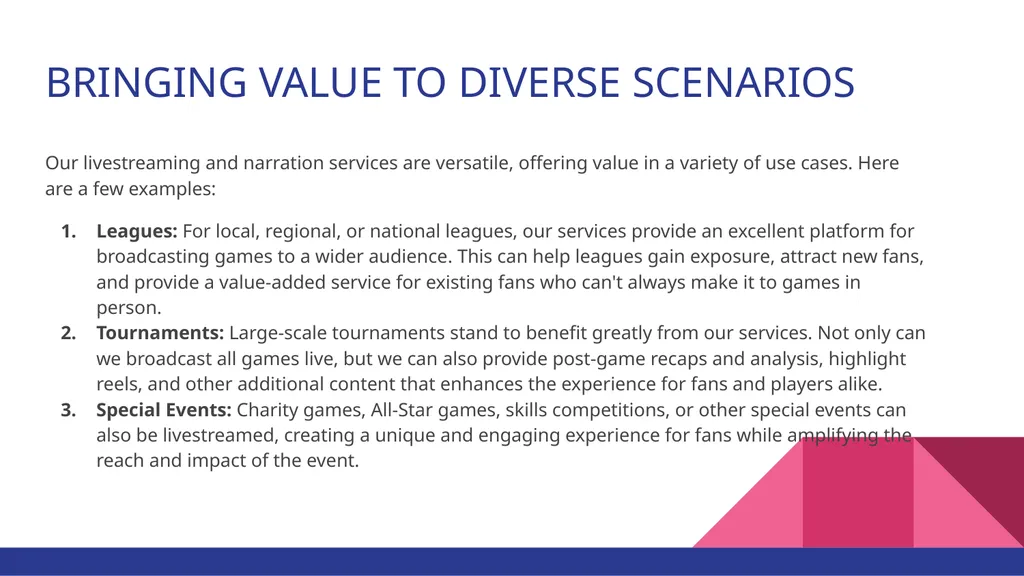 Livestreaming Services: Bringing Slow Pitch Games - slide 14 of 27