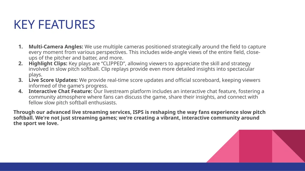 Livestreaming Services: Bringing Slow Pitch Games - slide 8 of 27