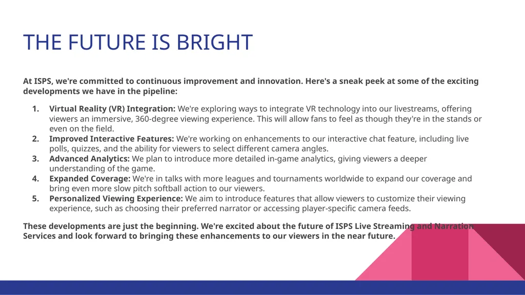 Livestreaming Services: Bringing Slow Pitch Games - slide 22 of 27