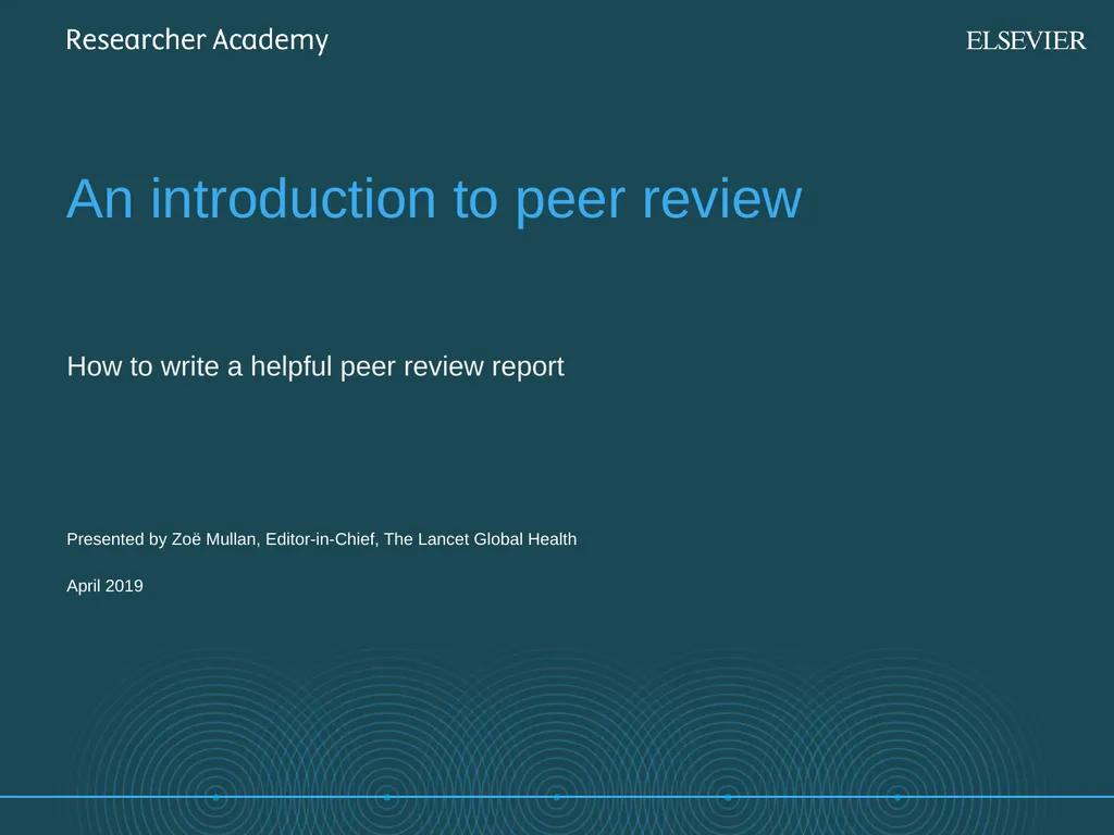 An introduction to peer review How to write a - slide 1 of 13