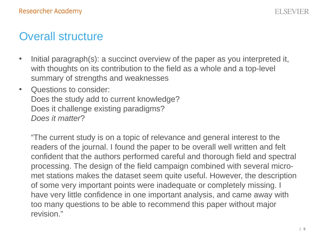 An introduction to peer review How to write a - slide 6 of 13