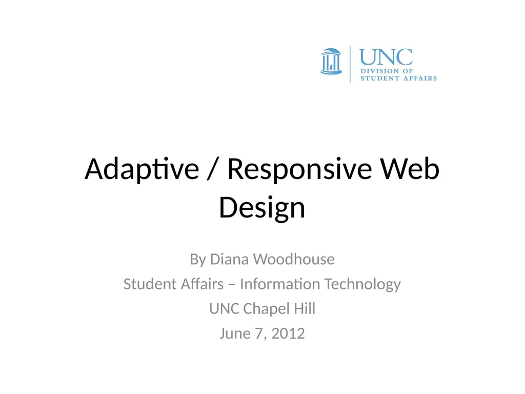 Adaptive / Responsive Web Design By Diana